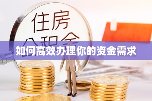 魏都如何高效办理你的资金需求
