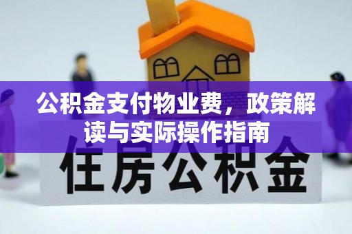 魏都公积金支付物业费，政策解读与实际操作指南